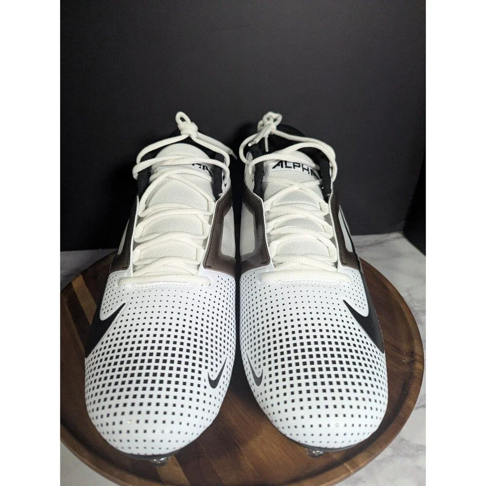 Nike Alpha Menace 4 Pro White Black Cleats Men Size 13.5 HF4555 100